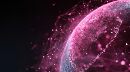 Stunning pink digital globe with network connections for global business concepts or technology solutions in a modern world environment