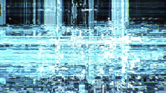 Abstract microchip datamosh loop with smooth, seamless digital distortions. Perfect for motion graphics overlays, tech UI, sci-fi interfaces and creative backgrounds.