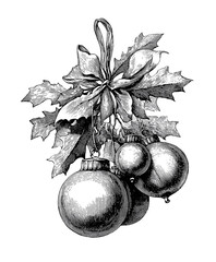 vintage tree balls illustration isolated on white background