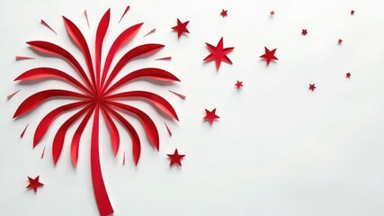 Video A decorative palm tree constructed from bright red paper stars, great for parties and celebrations
