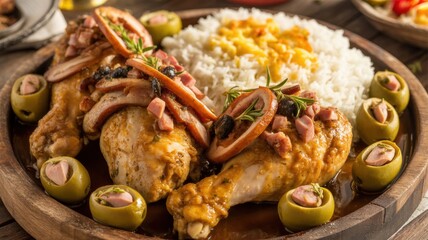 National dishes of Brazilian cuisine. 
Pirate-style chicken.