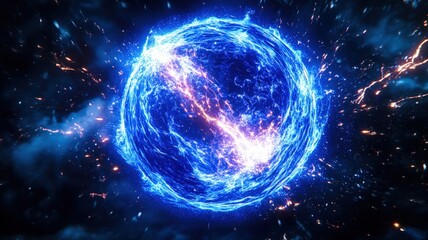 Obraz premium Calm Bubble with Emerging Blue Energy Ring