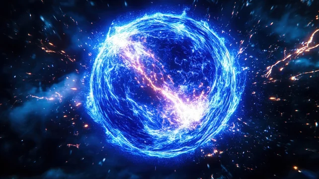 Calm Bubble with Emerging Blue Energy Ring