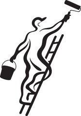 vector illustration of a painter painting