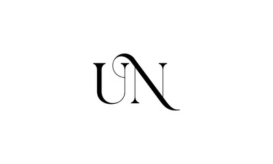 UN initial letters logo or UN monogram logo