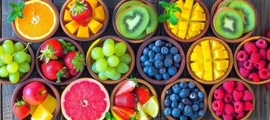 Vibrant smoothie bowls topped with fresh fruits and seeds for a healthy lifestyle