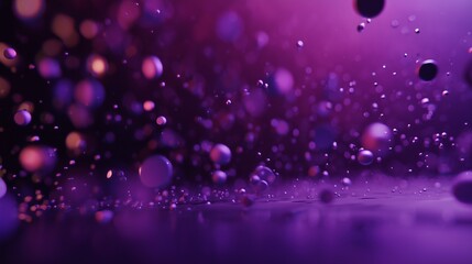 The mesmerizing scene features floating spheres that sparkle in a rich purple environment, creating an ethereal atmosphere. These floating spheres reflect light, enhancing the over