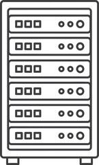 Modern server rack with multiple storage units and indicator lights