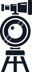 Telescope icon on tripod, symbolizing exploration and discovery