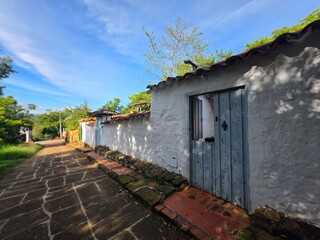 View of Barichara cobblestone streets and colonial architecture, Bucaramanga Santander Colombia Tourists towns photography
