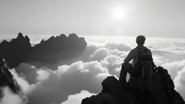 Mountaintop Adventure in the Early Morning Sun