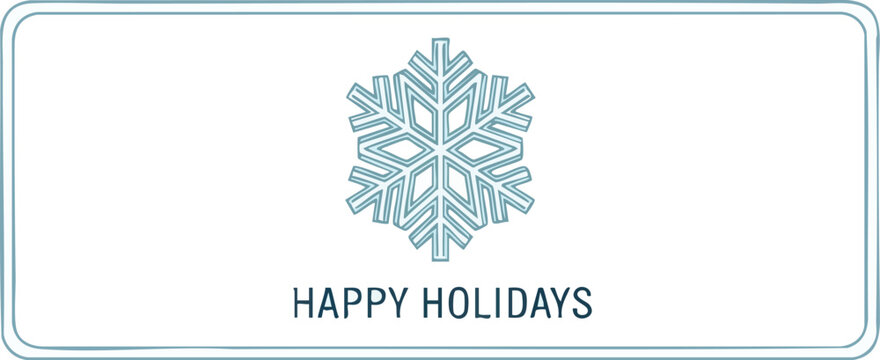 Festive Snowflake Greeting A Minimalist Design for Happy Holidays and Winter Celebrations