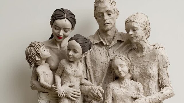The man started a second family on the side, a concept in the style of plasticine figures and stop motion animation