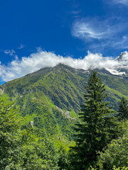 French mountain landscape with clouds on a Summer Day 
