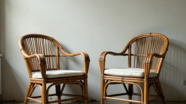 Video Two chairs placed together, suitable for social gatherings or informal meetings