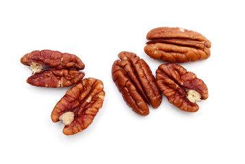 Pecans isolated on white background