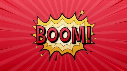 Explosive dynamic comic book style animation with vivid red and yellow pop art effect for powerful impact and memorable design projects - Powered by Adobe