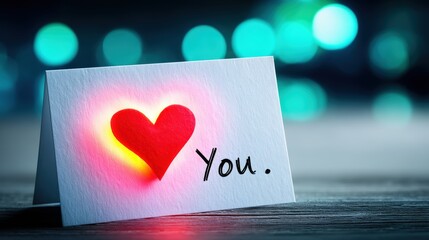 Romantic gesture greeting card cozy indoor setting digital image soft focus heartfelt concept for expressing love