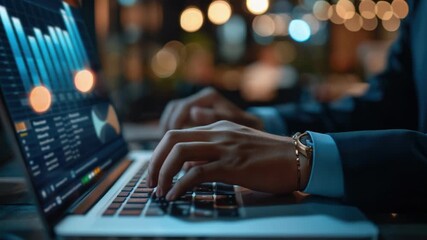 Video A close-up view of a person working on their laptop, focused on the screen