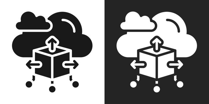 Scalability Icon In Black And White Glyph Style