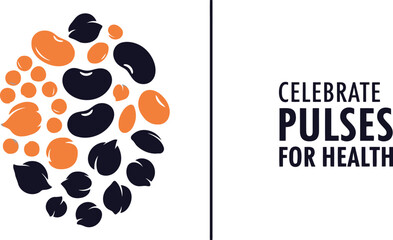 Fototapeta premium Graphic of various healthy pulses for nutrition and wellbeing