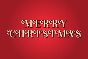 Elegant Merry Christmas Typography on Red Festive Background
