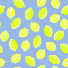 Lemon citrus vector pattern. Botanical vector illustration. Summer background. Floral design.	