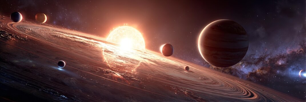 A futuristic shot of solar system