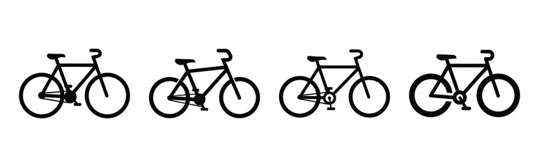 Obraz premium Set of vector bike icon in silhouettes. Vector illustration icon set