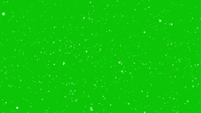 Seamless snow overlay on vibrant green screen perfect for winter scenes, holiday effects, and festive backgrounds for a magical atmosphere in your projects