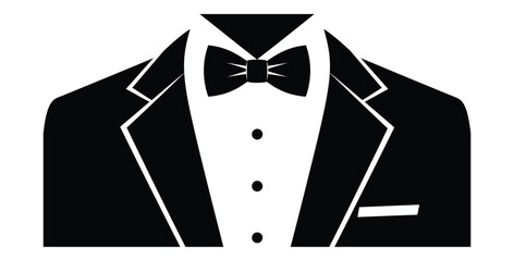 Elegant black tuxedo with bow tie for formal events and sophisticated occasions design