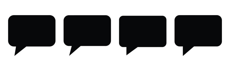 Set of vector chat bubble  icon in silhouettes. Vector illustration icon set