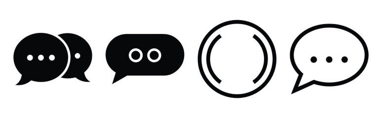 Set of vector chat dots  icon in silhouettes. Vector illustration icon set