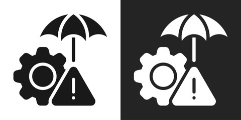 Risk Mitigation Icon In Black And White Glyph Style © kang somad