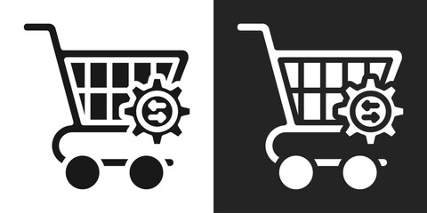 Procurement Icon In Black And White Glyph Style