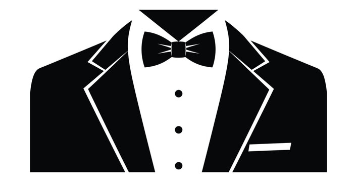 Elegant black tuxedo with bow tie for formal events and sophisticated occasions design