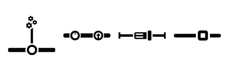 Set of vector settings slider  icon in silhouettes. Vector illustration icon set