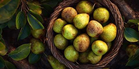ripe pear fruit.