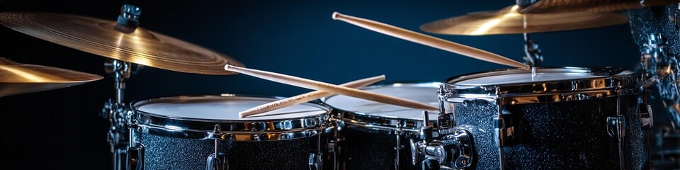 close-up of a drum kit