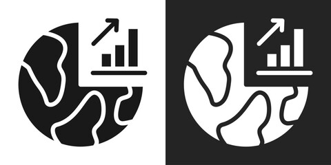 Gross Domestic Product Icon In Black And White Glyph Style