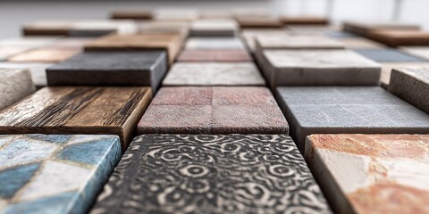 tiles with different colors and textures.
