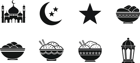 Collection of islamic design elements and patterns for creative projects