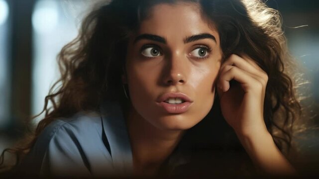 Woman with surprised expression