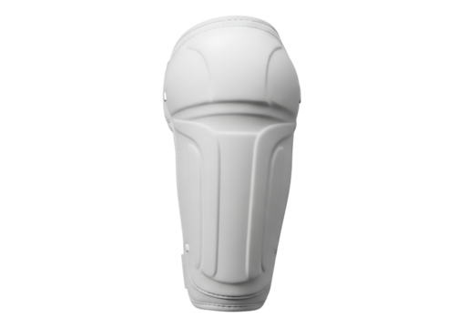 White cricket leg pad for sports protection.