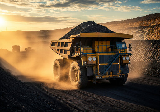 coal loading truck in the afternoon