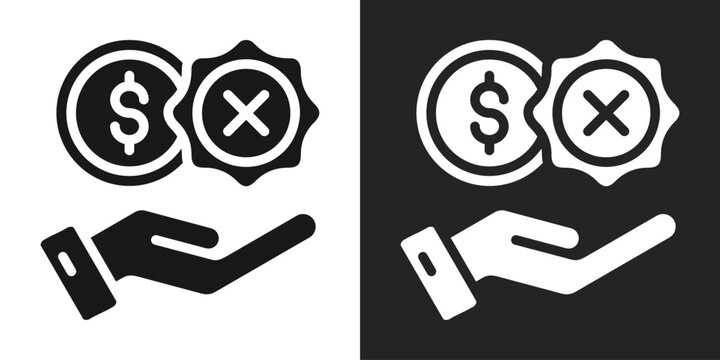 Unqualified Icon In Black And White Glyph Style