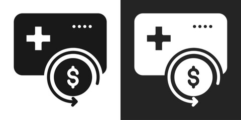 Reimbursement Icon In Black And White Glyph Style
