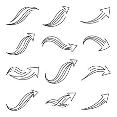 Set of a vector arrows , illustrator 