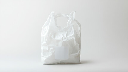 White paper bag isolated on white