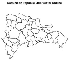 Dominican Republic Map Vector Outline
